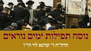 הרה"ח ר' שרגא לוי: מנחה ערב ראש השנה