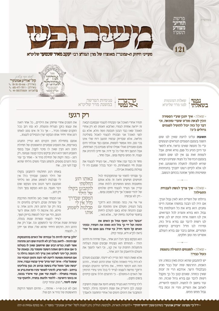 משיב נפש – תזו"מ תשפ"ו