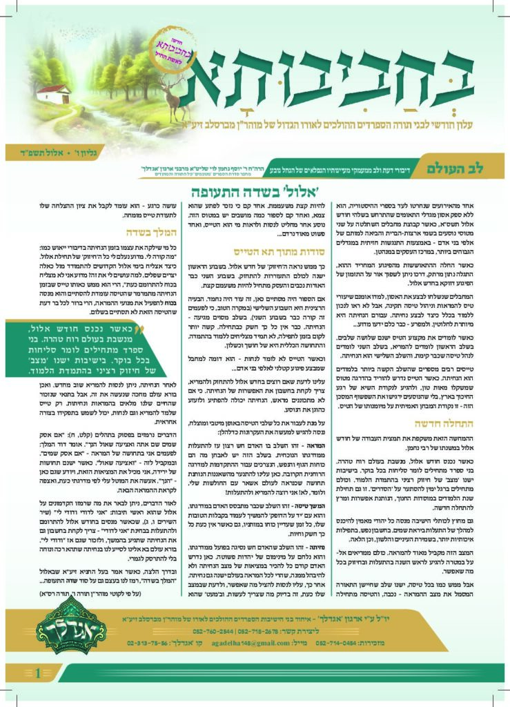06. עלון בחביבותא לחודש אלול פ-ד