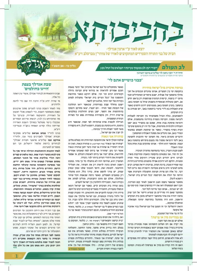 בחביבותא – אב תשפ"ו