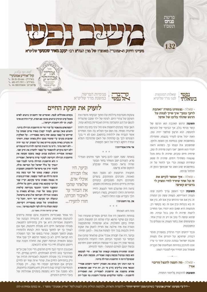משיב נפש – פנחס תשפ"ו