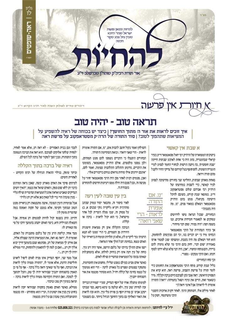 להחיות – ראה-שופטים תשפ"ו